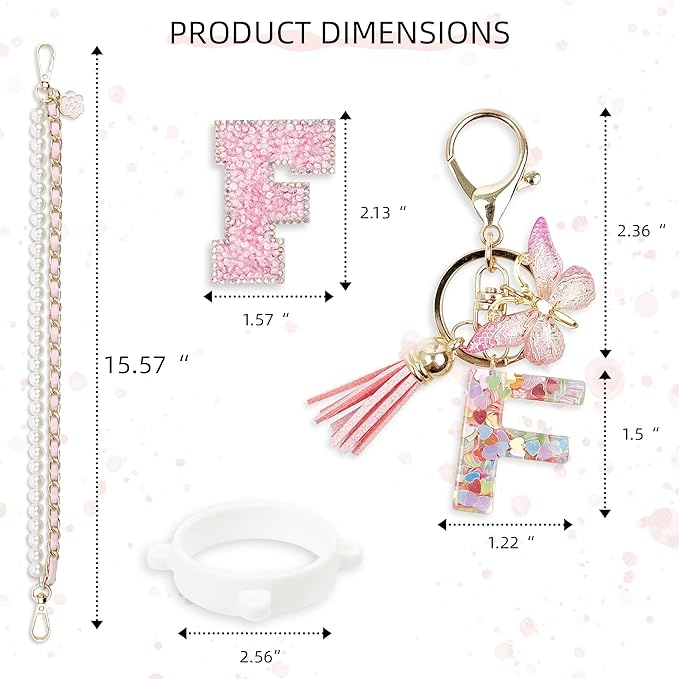 Letter Handle Strap Accessories with Cute Initial Charm Compatible with Owala Water Bottle 24oz 32oz 40oz Owala Kids