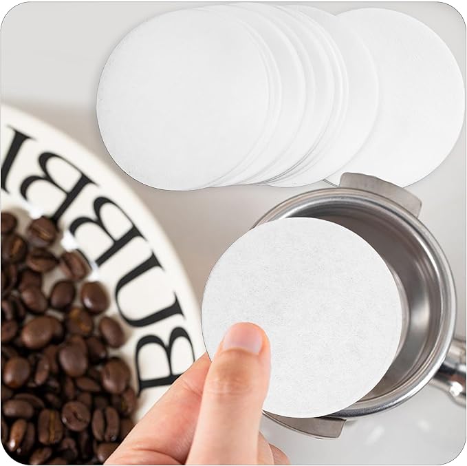 100PCS 51mm Espresso Paper Filters - Unbleached Coffee Filter Papers for Portafilter Baskets, Puck Screen Protection Compatible with Most Espresso Machines