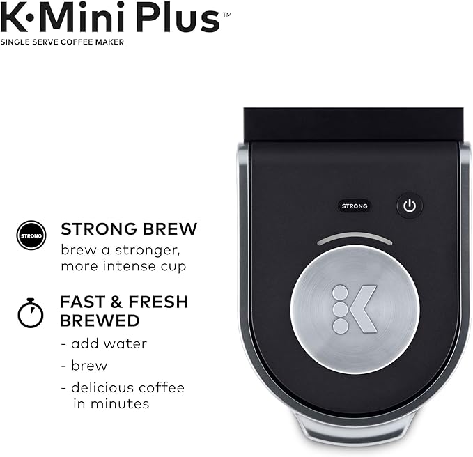 Keurig K-Mini Plus Single Serve K-Cup Pod Coffee Maker with Travel Mug (1 Count) Bundle