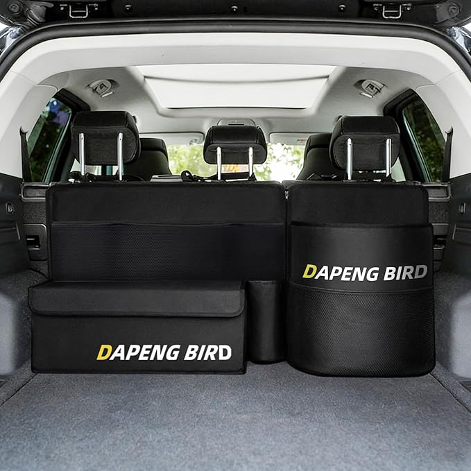 Deluxe Car Trunk Organizer For SUV, Backseat Hanging Large Storage With Collapsible And Multiple Pockets For Storage Car Trunk Storage Box Sturdy Space Saver Frees Trunk -Internal waterproofing