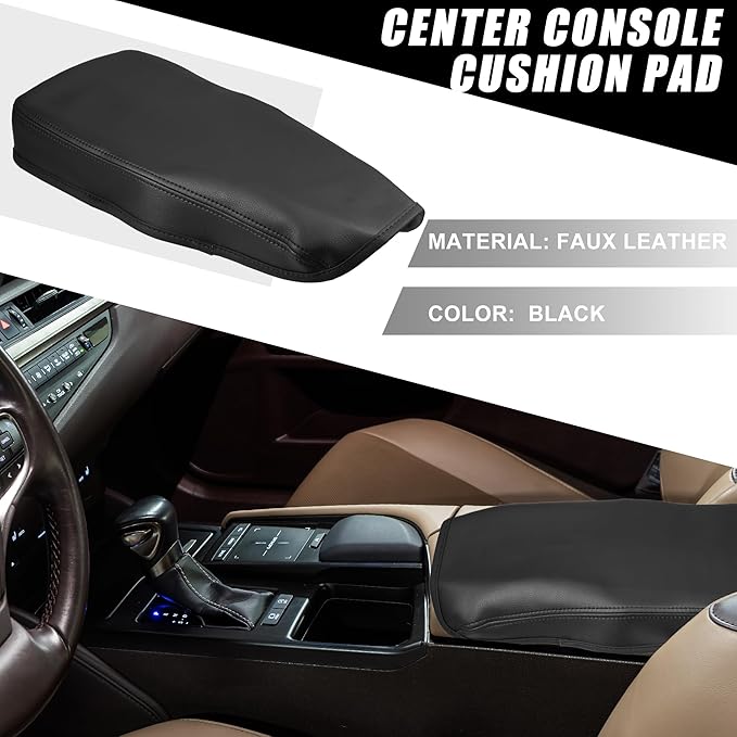 Auto Center Console Pad Waterproof Armrest Seat Box Cover Protector for Lexus ES330 ES350 2005-2009 Black
