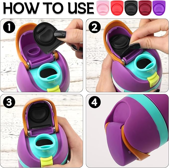 Replacement Seal Stopper Compatible with Owala FreeSip 16oz,5 Pcs Water Bottle Top Gasket Lid for Owala 16/19/24/32/40oz Seal Mouth Cap Silicone Stopper Parts Insert Accessories