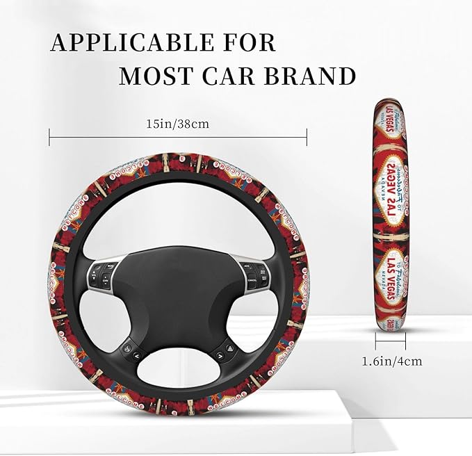 Neoprene Steering Wheel Cover Welcome to The Fabulous Las Vegas Car Steering Wheel Cover Universal Fit for Most Cars