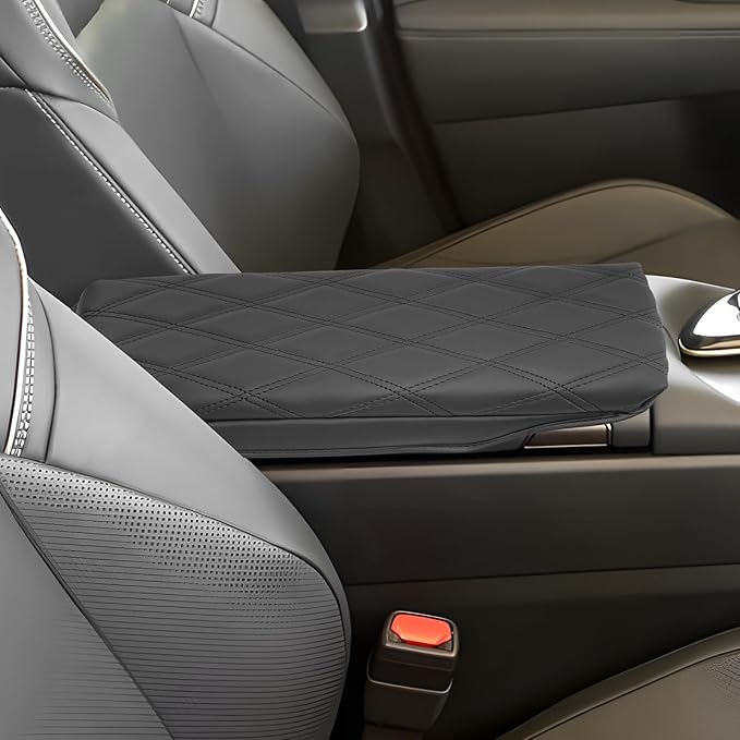 SXCY for 2023 2024 2025 Toyota Crown Signia Armrest Cover Pad for Toyota Crown Signia Accessories 2023-2025 Crown Signia Center Console Cover Cushion Middle Console Cover (Add-Pad Black Line)