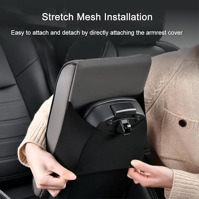 Car Center Console Cover for Ford Edge Sport 2011-2014, Universal Memory Foam Leather Comfortable Soft Armrest Box Pad Cushion Protector Accessories Easy to Clean,Beige