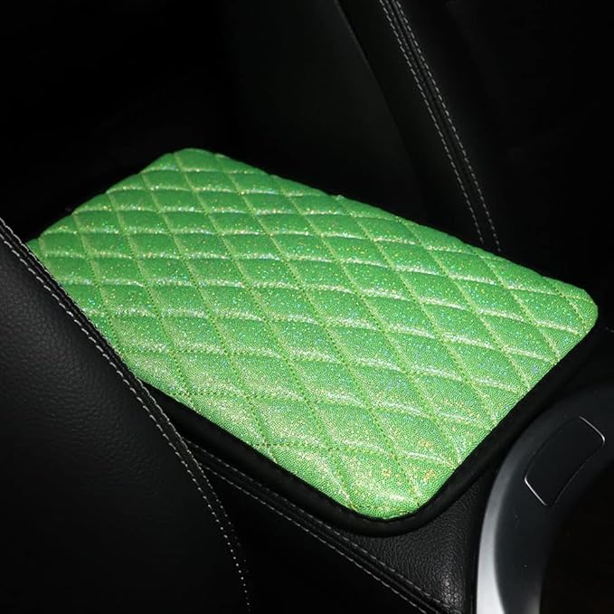 Universal Armrest Cover 32 * 19cm Car Center Console Armrest Cushion Center Armrest Pad Bling Glitter Car Armrest Protection Car Center Console Pad for SUV/Truck/Vehicle Armrest Mat
