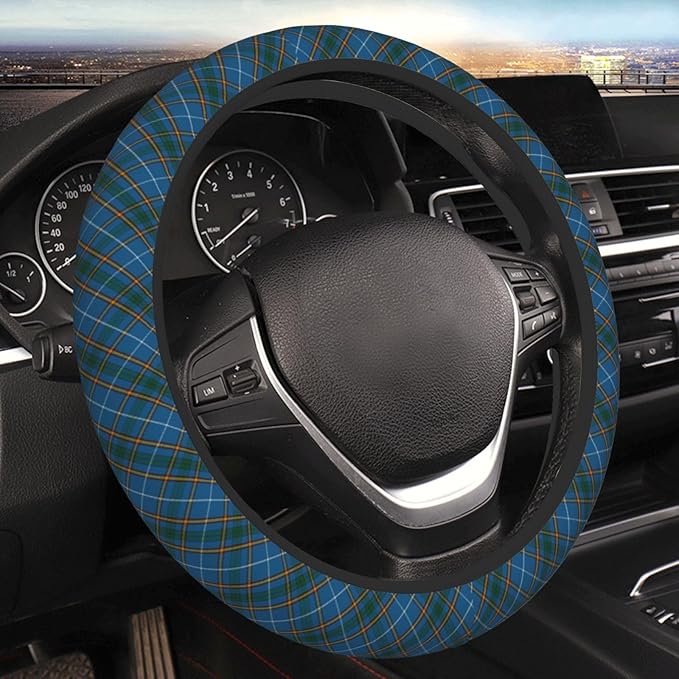 Thickened Elastic Steering Wheel Cover, Bain Clan Scottish Tartan Plaid Pattern Ultra, Soft, Breathable, Fit for Cars, SUVs, Trucks, Stylish Comfortable Grip