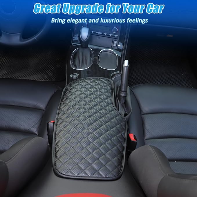 Car Arm Rest Cushion Pad Protector Compatible with Chevrolet Corvette C6 2005-2013 Car Center Armrest Cover,Leather Console lid Protector,Center Console Pad Anti-Scratch Accessories (Carbon Fiber)