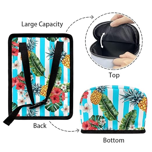 KEIAHUAN Tropical Flower Pineapple Car Trash Can with Lid Car Accessories for Women Men Collapsible Auto Garbage Bag Hanging for Back Seat Multipurpose Trash Bag for Sedans,SUVs & Trucks
