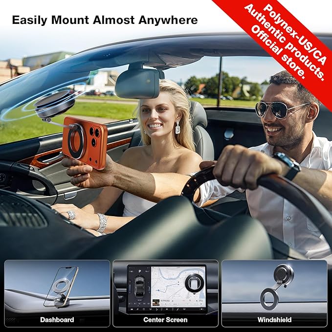 Magnetic Phone Holder for Car, Aerospace Aluminum iPhone Mount with 3200gf Magnet & 80LBS Vacuum Suction, 360° Adjustable Dashboard Mount Compatible with MagSafe iPhone 17 Pro Max/16/15/14/13