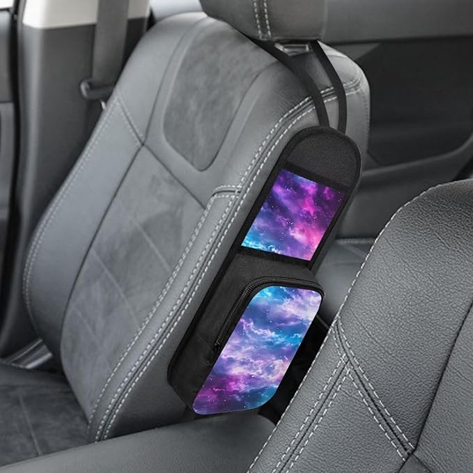 Universe Galaxy Automatic Seat Storage Bag Car Interior Decor Car Seat Side Storage Hanging Bag Front Seat Seat Back Organizers for Cars, SUVs, Trucks