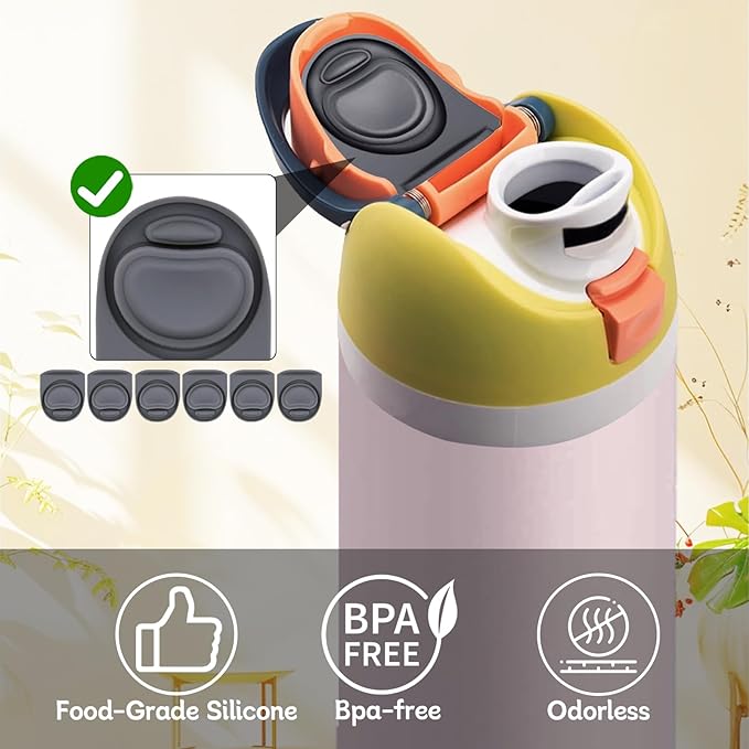 6 Pcs Replacement Rubber Seal Stopper Compatible with Owala FreeSip,Water Bottle Top Gasket Lid for Owala 16/19/24/32/40oz Bottle Mouth Cap Silicone Stoppers Parts Insert Accessories 6PB-U3