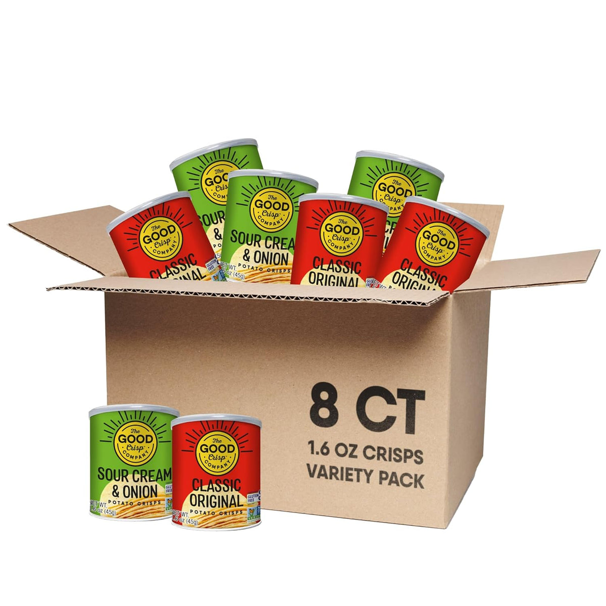 The Good Crisp Company Sour Cream & Onion Gluten-Free Potato Chips, 5.6 Ounce (Pack of 1), Non-GMO & Allergen-Friendly Snacks