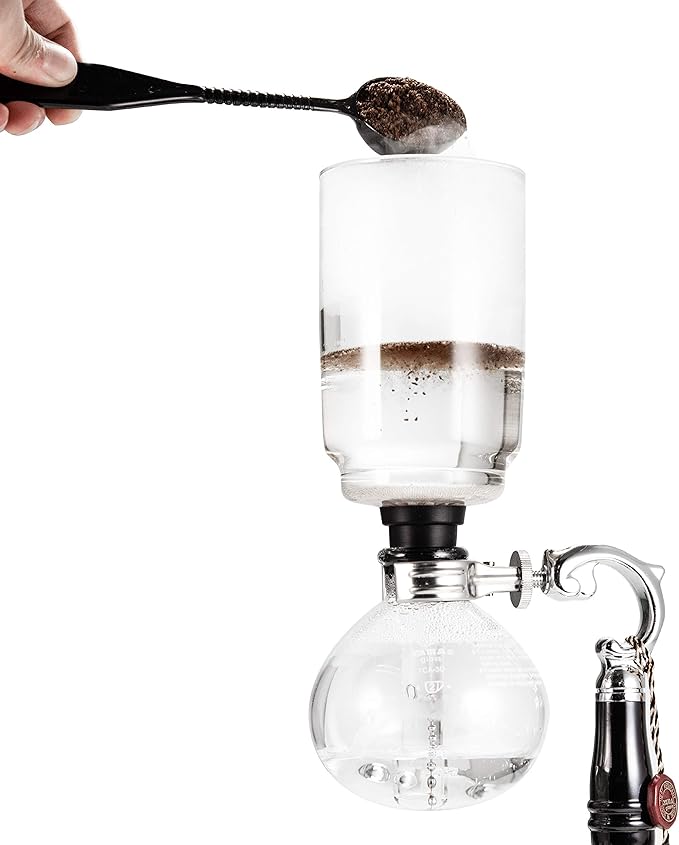 YAMA Glass 3 Cup Tabletop Siphon Gravity Coffee Maker with Alcohol Burner