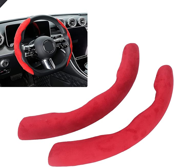 Steering Wheel Cover, Suede Non Slip Sweat Absorbing Auto Accessory for Mercedes Models Drivers Commuters Road Trips
