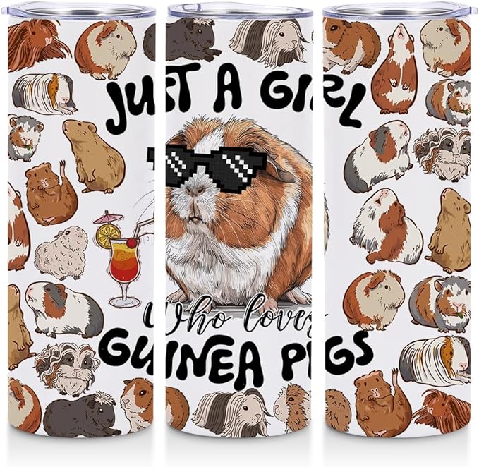 Guinea Pigs Stainless Steel Tumbler, Guinea Pigs Accessories Water Bottle Double Wall Travel Coffee Mug Vacuum Insulated Thermal Cup, Graduation Birthday Animal Lovers Gifts for Women
