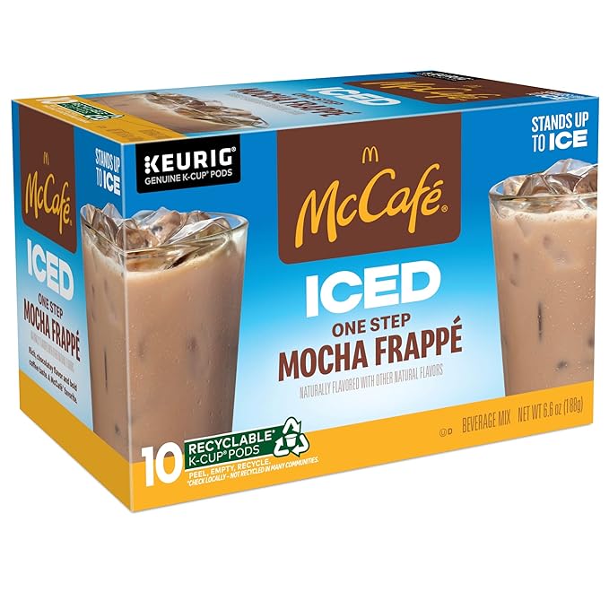 McCafe ICED One Step Mocha Frappe, Keurig Single Serve K-Cup Pods, 60 Count (6 Packs of 10)