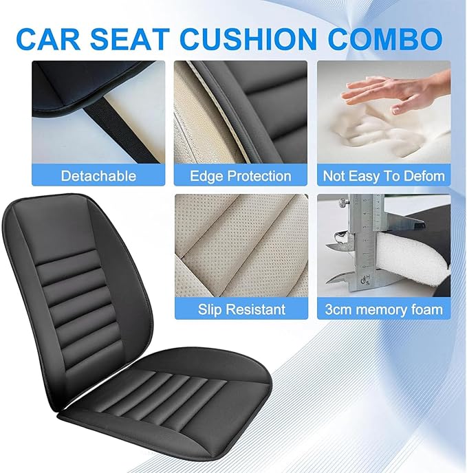 ‌Car Seat Cushion Back Support Pillow for Tesla Model S 2016-2022, Ergonomic Pain Relief Cushion, Memory Foam Lumbar Support for Driving, Adjustable & Washable Auto Pad, Orange