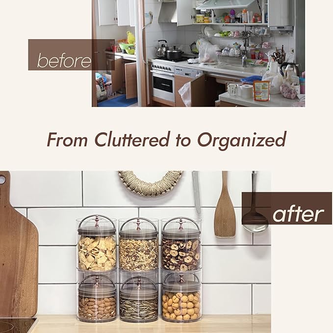 carrotez Vacuum Sealed Coffee Bean Container – 0.9 L (30.4 oz) Airtight Food Storage Canister with Easy-Release Lever, Stackable Space Saver for Kitchen Countertop