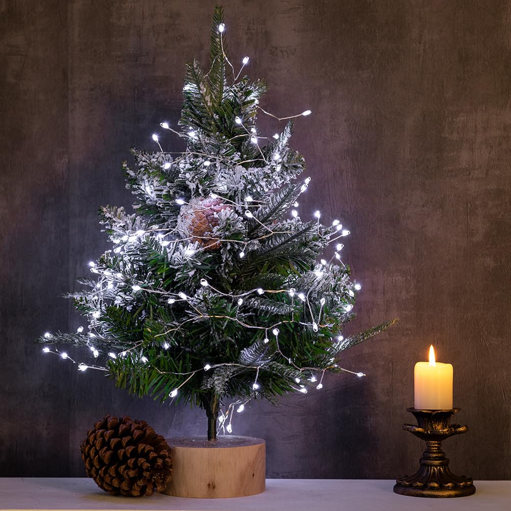 PCORES Fairy Lights, 1000 LED Cool White Copper Wire, 100FT, Waterproof with Remote for Bedroom, Wedding, Christmas Tree Decoration