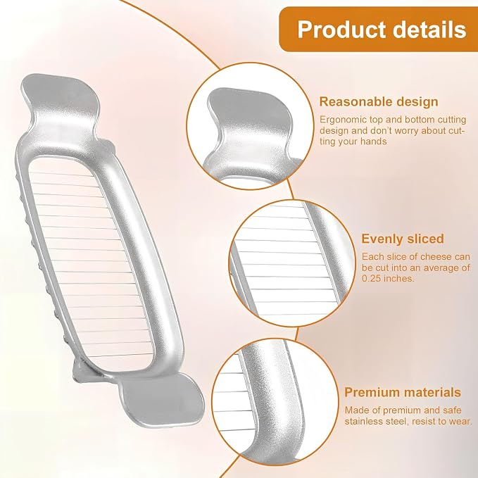 Butter Slicer Cutter,Cheese Cutter for Block Cheeses,Butter,Egg and Soft Fruits