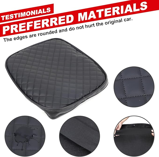 Center Console Armrest Cover Compatible with Cadillac Escalade 2007-2014 Accessories, Leather Armrest Lid Cushion Pad, Armrest Seat Box Cover Mat for Escalade