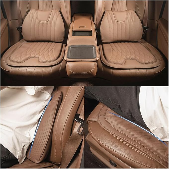 F Car Seat Cushion for BMW All Model I3 I4 I8 X1 X2 X3 X4 X5 X5M X6 X7 Z4 Car Lumbar Support Pillow Auto Seat Waist Back Cushion Y (Color : Brown B)