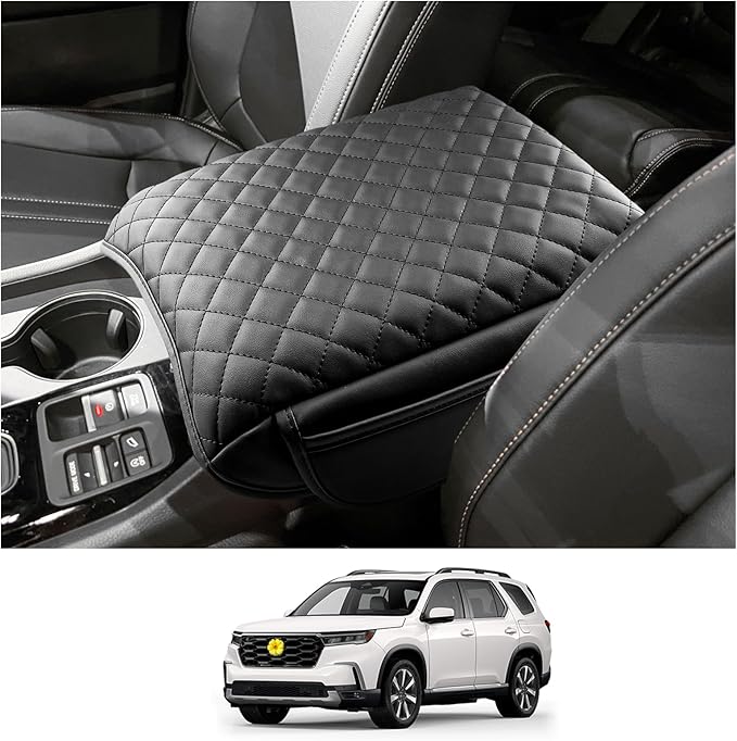 CDEFG 2023-2025 Pilot Center Console Cover for 2023-2025 Honda Pilot/2024-2026 Ridgeline/ 2024-2026 Passport Armrest Cover Middle Console Pad Arm Rest Cushion 2025 Pilot Hybrid Accessories