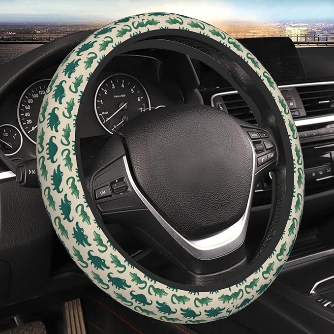 Funny Baby Alligator Universal Fit Steering Wheel Cover for Car, Truck, and SUV, Durable Steering Wheel Protection