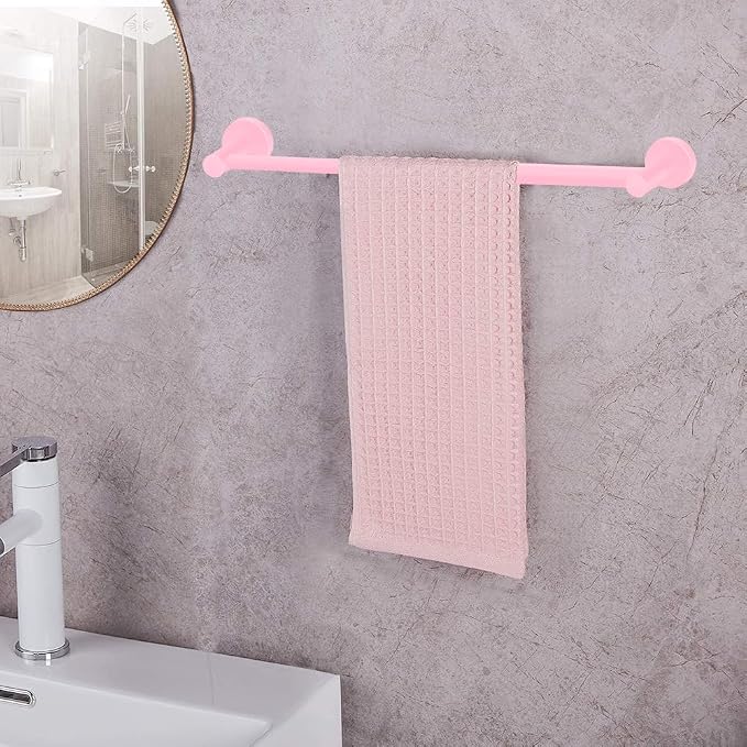 MGahyi Towel Racks for Bathroom-Adjustable Towel Holder(13.18inch-24inch) Sturdy and Rustproof Towel Bar Wall Mounted, Single Towel Bar Rod for Bathroom Accessories (Pink, 1Pack)
