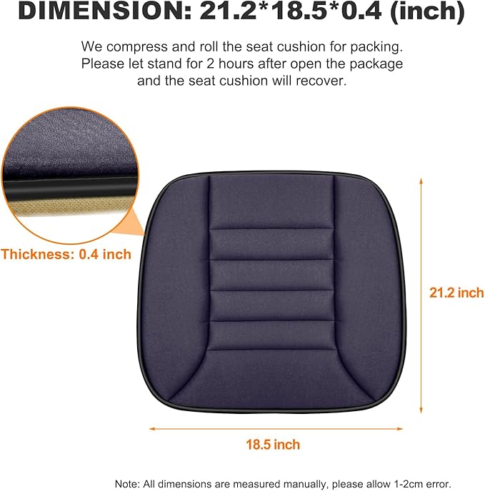 1 Pack Car Seat Cushion with Thin Comfort Memory Foam, Seat Cushion for Car and Office Chair