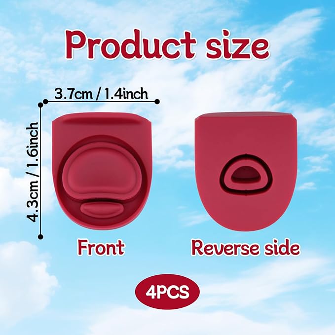 4 Pcs Replacement Rubber Seal Stopper Compatible with Owala FreeSip 16oz 32oz,Bottle Top Gasket Lid for Owala 16/19/24/32/40oz Seal Mouth Cap Silicone Stopper Part Insert Accessories(Wine Red)