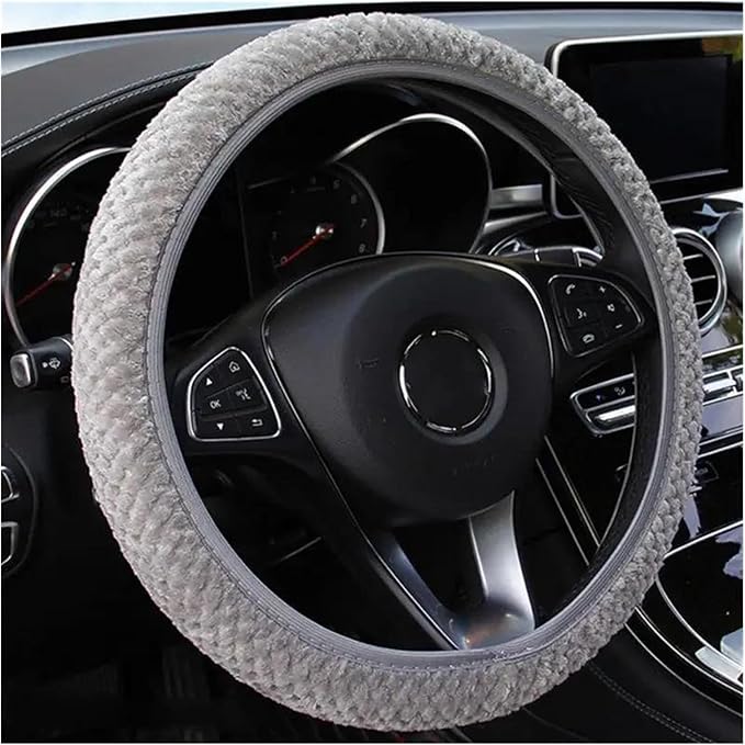 Car Accessories Steering Wheel Cover Non-Slip Fashionable Winter Little Velvet Without Inner Ring Plush Car Wheel Cover (Color : 5)