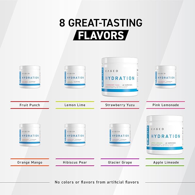KAGED Daily Hydration | 5 Key Electrolytes | Sugar Free | Coconut Water | 60 Servings