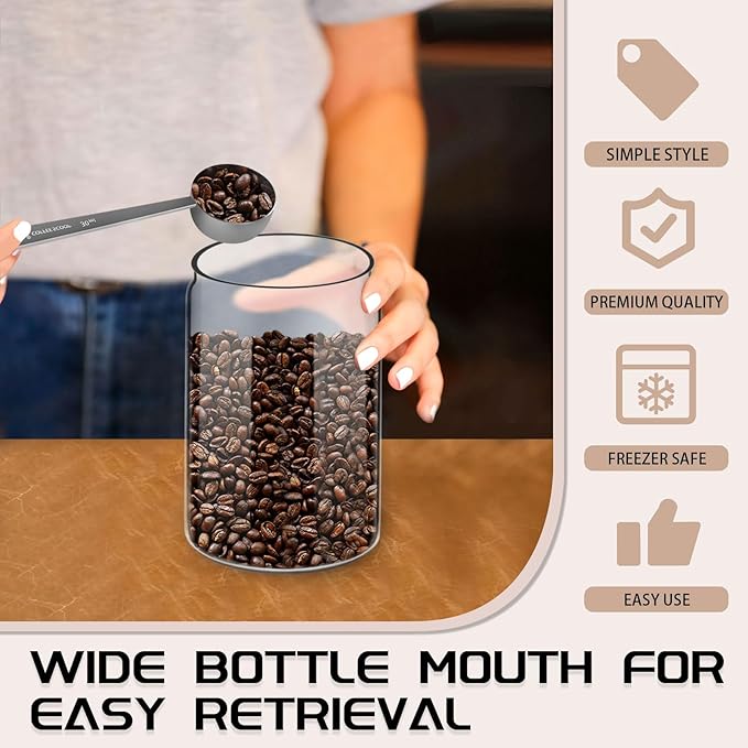 Vacuum Coffee Canister for Coffee Bean Storage, 1.2L/40.6oz Airtight Coffee Storage Container, Glass Manual Vacuum Seal Coffee Container with Scoop for Bean, Ground Coffee, Tea