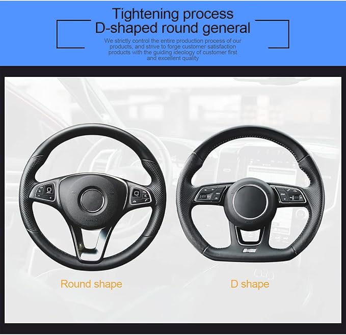 Car Steering Wheel Cover, Microfiber PU Leather Elastic Carbon Fiber Auto Steering Wheel Protector, 15 Inch Breathable Anti-Slip for Women Men, Car Interior Accessories for Most Cars (Black)