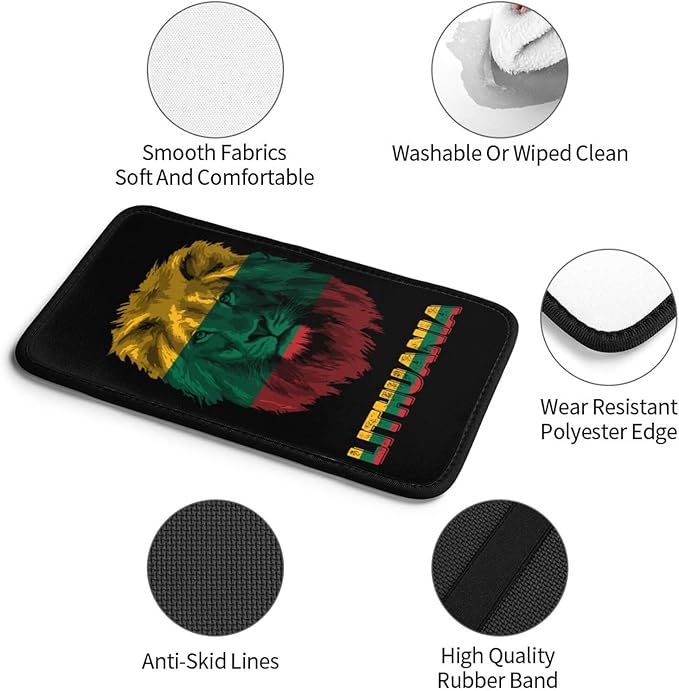 Vintage Lithuania Lithuanian Flag Lion Head Auto Center Console Armrest Cover Car Handrail Box Cushion Pad Mat Universal Fit Most Vehicle Sedan Truck SUV Soft Comfort Decor Accessories