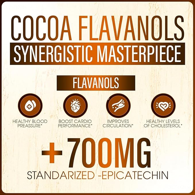 High Flavanol Cocoa Powder - 1500mg Per Serving with Cocoa Flavanols & Flavonoids 700mg Epicatechin, Boosts Circulation, Nitric Oxide, Energy and Heart Health - 300g (2)