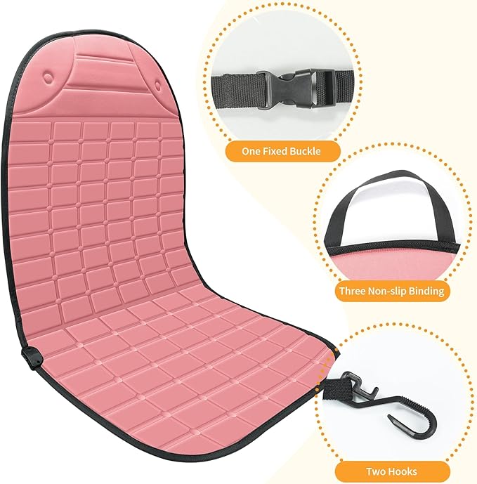 2-Pack Seat Cushion - Comfortable Winter Seat Cushion with Adjustable Buckle for Full Back and Seat (Pink)