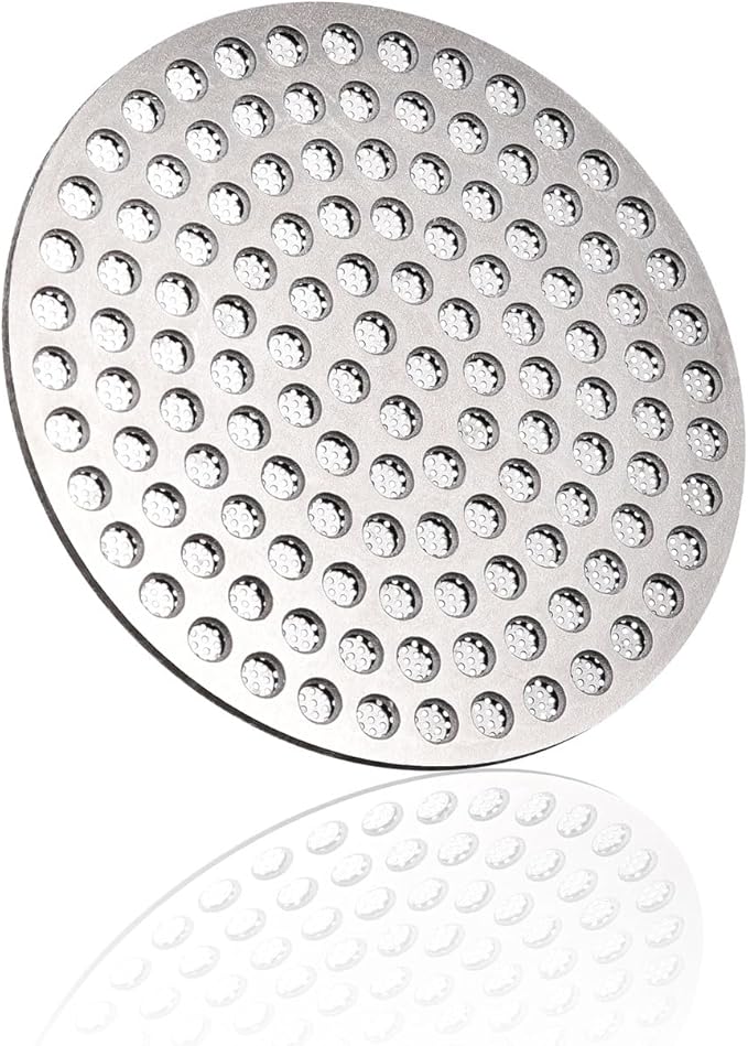 SANTOW Espresso Puck Screen, 58.5mm Portafilter Shower Screen Puck Mesh Fits 58mm Portafilter - 1.5mm Thick, 304 Stainless Steel with Titanium PVD Coating, Dual Layer Filter