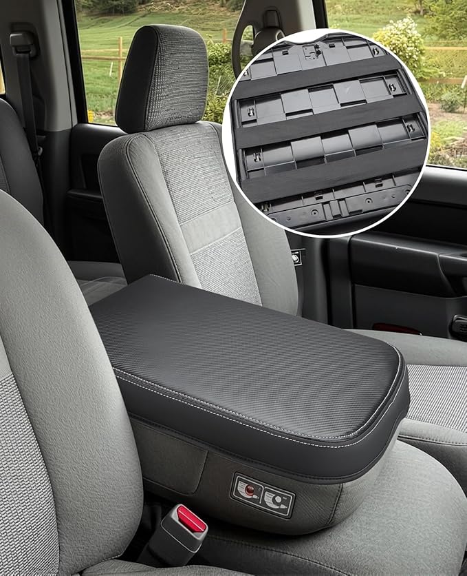 INTGET Center Console Cover for 2002-2012 Dodge Ram 1500 2500 3500 Accessories Interior Middle Armrest Arm Rest ST, SLT, Laramie, Sport, TRX4 Cushion Pad Protector(Fit for Jump Seat Console)