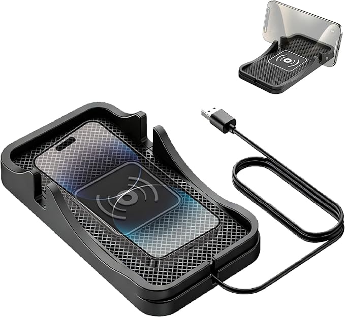 Non Slip Wireless Charger Mat for Mazda CX-5 2013-2025, Type-C/USB Car Wireless Charger Non-Slip Phone Charging Wireless Car Charger,A-USB
