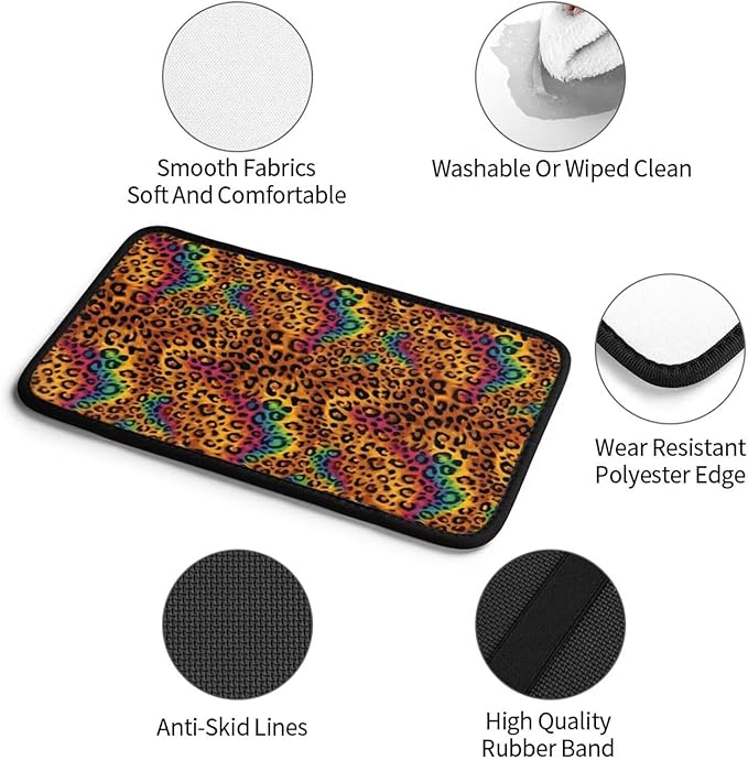 Center Console Cover Rainbow Leopard Armrest Box Cushion Pad Animal Cheetah Arm Rest Lid Covers SUV Sedans Truck Interior Accessories, Anti-Scratch Car Decor Protector, Brown