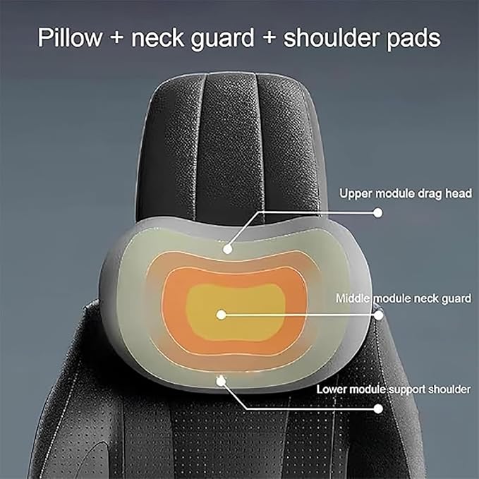 Car Headrest & Lumbar Support Cushion for Honda Civic 2012 2013 2014 2015, Ergonomic Car Seat Headrest Memory Foam Neck and Back Pillow Kit Breathable Removable for Driving Fatigue Relief