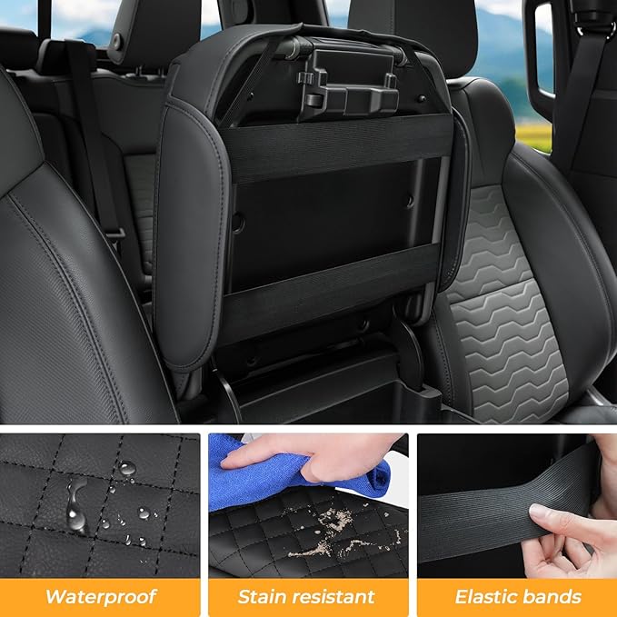 FUNY Center Console Cover Compatible with 2014-2018 Silverado Sierra, Middle Console Cover Lid, Car Arm Rest Covers Cushion Pad, Bucket Seat Middle Console Armrest Box Leather Protective Cover