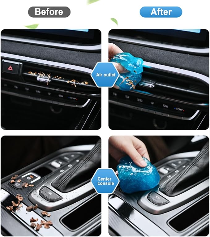 Car Cleaner Gel - Car Slime Cleaner Dust Cleaning Gel | Auto Interior Cleaning Slime | Eco-Friendly Non-Abrasive Auto Mud for Interior Leather Care Windshield Tire Maintenance Convertible Top Care