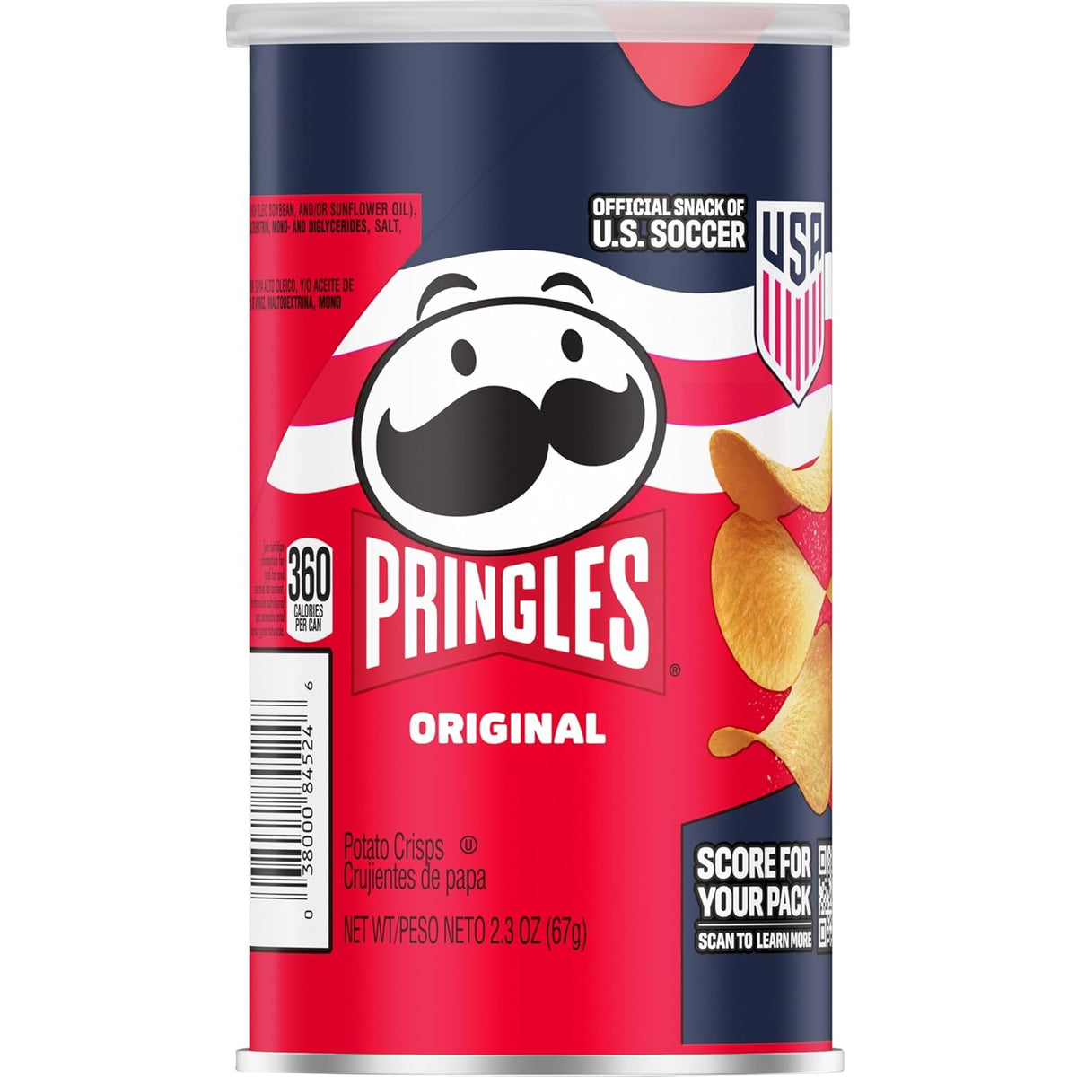 Pringles Potato Crisps Chips, Lunch Snacks, Office and Kids Snacks, Grab N' Go, Original (12 Cans)