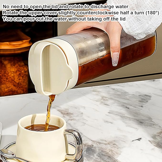 Iced Coffee Maker, Portable Refrigerator Water Bottle, Airtight Cold Brew Iced Coffee Maker Pitcher and Tea Infuser with Spout, Cold Brew Coffee Maker for Home, Cafe, Apartment, Dormitory (A)