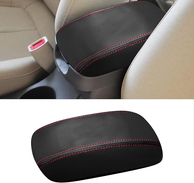 Compatible with Center Console Armrest Cover for Hyundai Elantra 2002-2006 Leather Arm Rest Storage Box Lids Cushion Protector Pad
