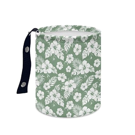 Tropical Floral Car Trash Can Collapsible Accessories Trash Can of Cars, Easy to Clean Car Garbage Accessory Car Interior Decoration